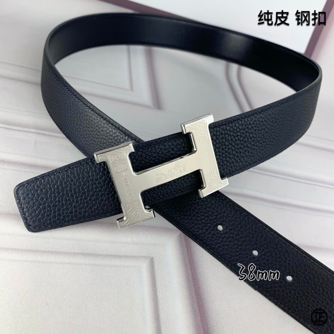 Hermès[正]爱马仕双面原版原单品质进口头层牛皮寸半38mm配官网H扣