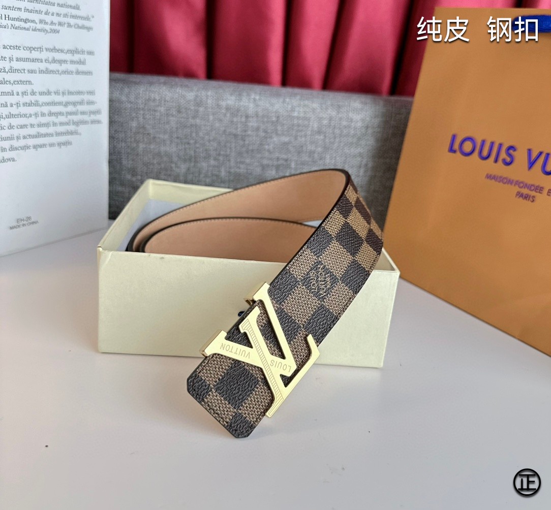 LOUISVUITTON[正]原单品质经典印花搭配原单精品扣精工制作细节看图实物拍摄高端奢华宽度4.0c