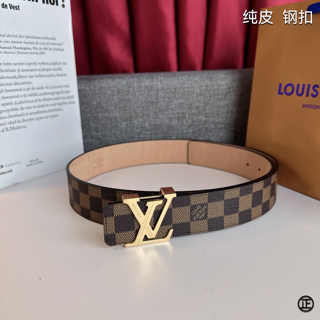 LOUISVUITTON[正]原单品质经典印花搭配原单精品扣精工制作细节看图实物拍摄高端奢华宽度4.0c