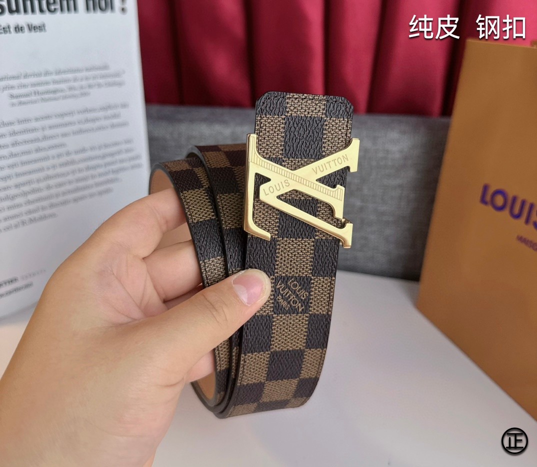 LOUISVUITTON[正]原单品质经典印花搭配原单精品扣精工制作细节看图实物拍摄高端奢华宽度4.0c