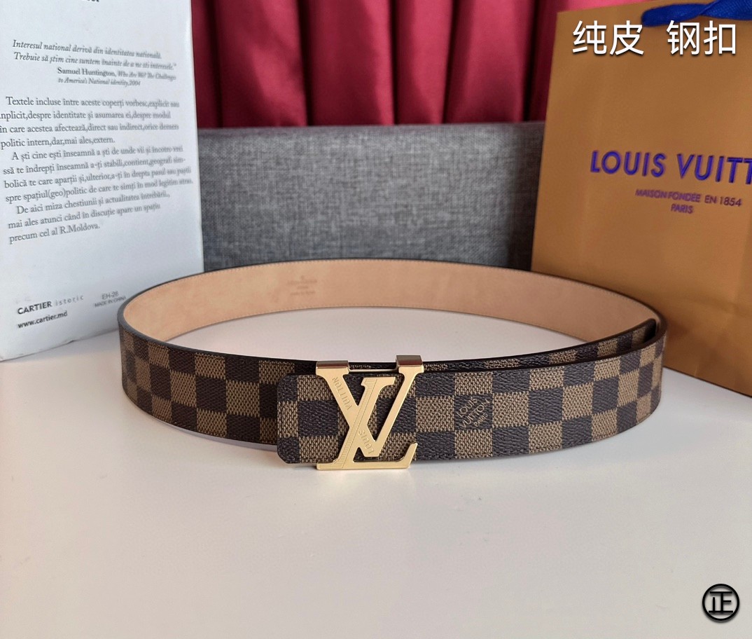 LOUISVUITTON[正]原单品质经典印花搭配原单精品扣精工制作细节看图实物拍摄高端奢华宽度4.0c