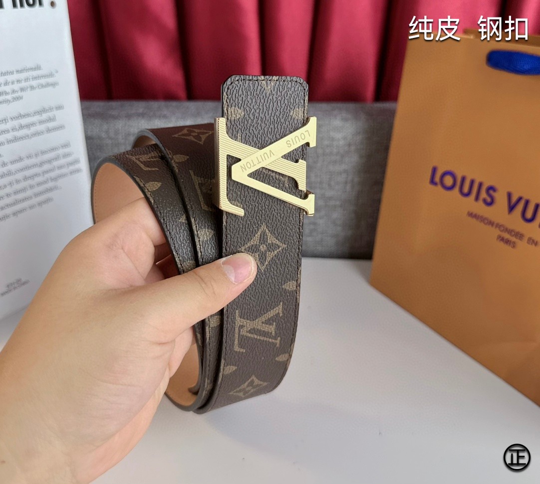 LOUISVUITTON[正]原单品质经典印花搭配原单精品扣精工制作细节看图实物拍摄高端奢华宽度4.0c