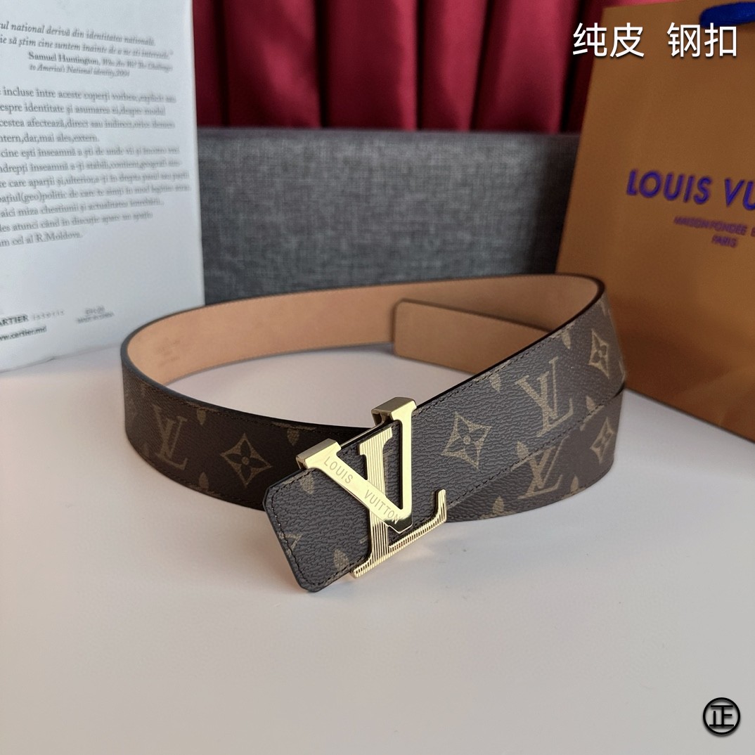 LOUISVUITTON[正]原单品质经典印花搭配原单精品扣精工制作细节看图实物拍摄高端奢华宽度4.0c