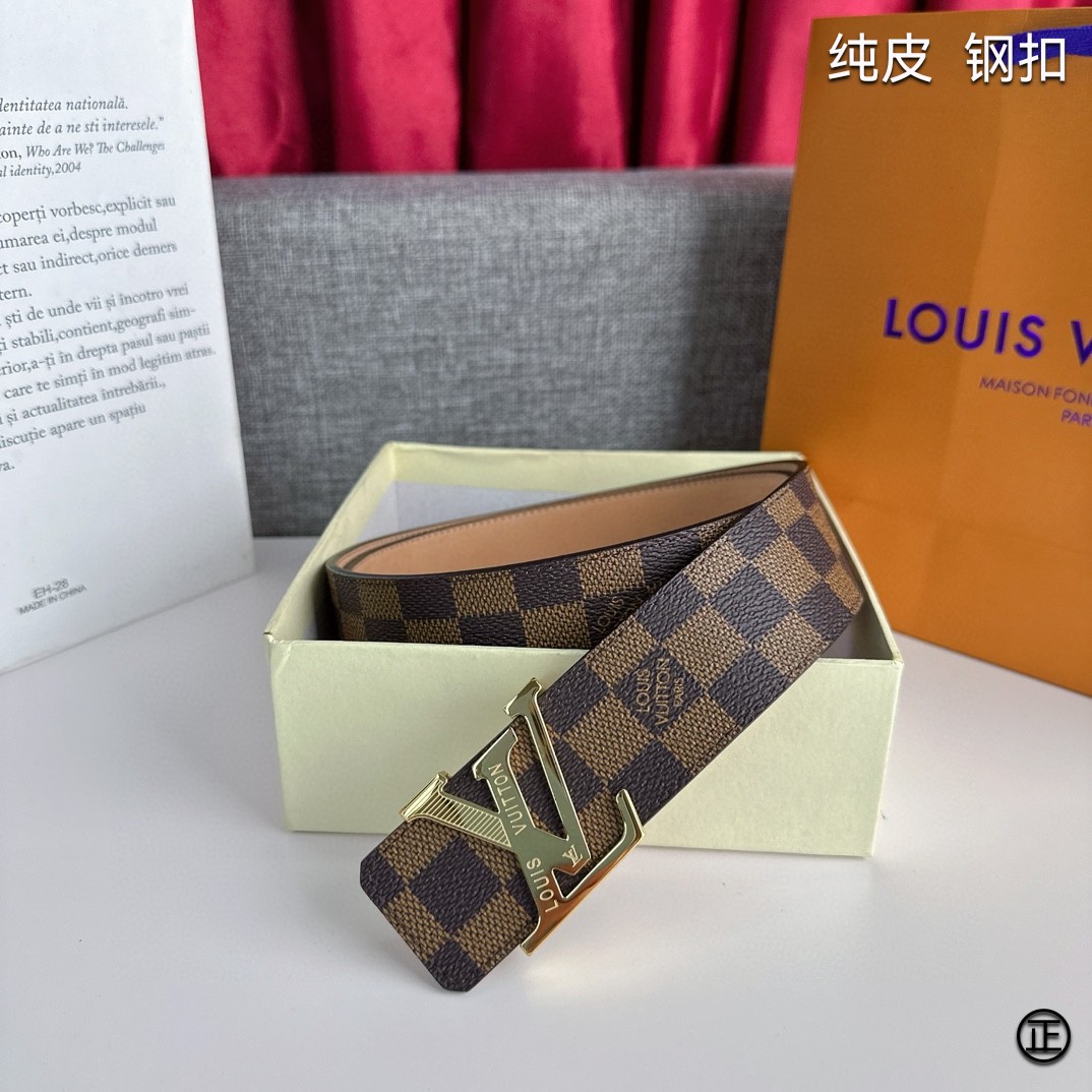 LOUISVUITTON[正]原单品质经典印花搭配原单精品扣精工制作细节看图实物拍摄高端奢华宽度4.0c