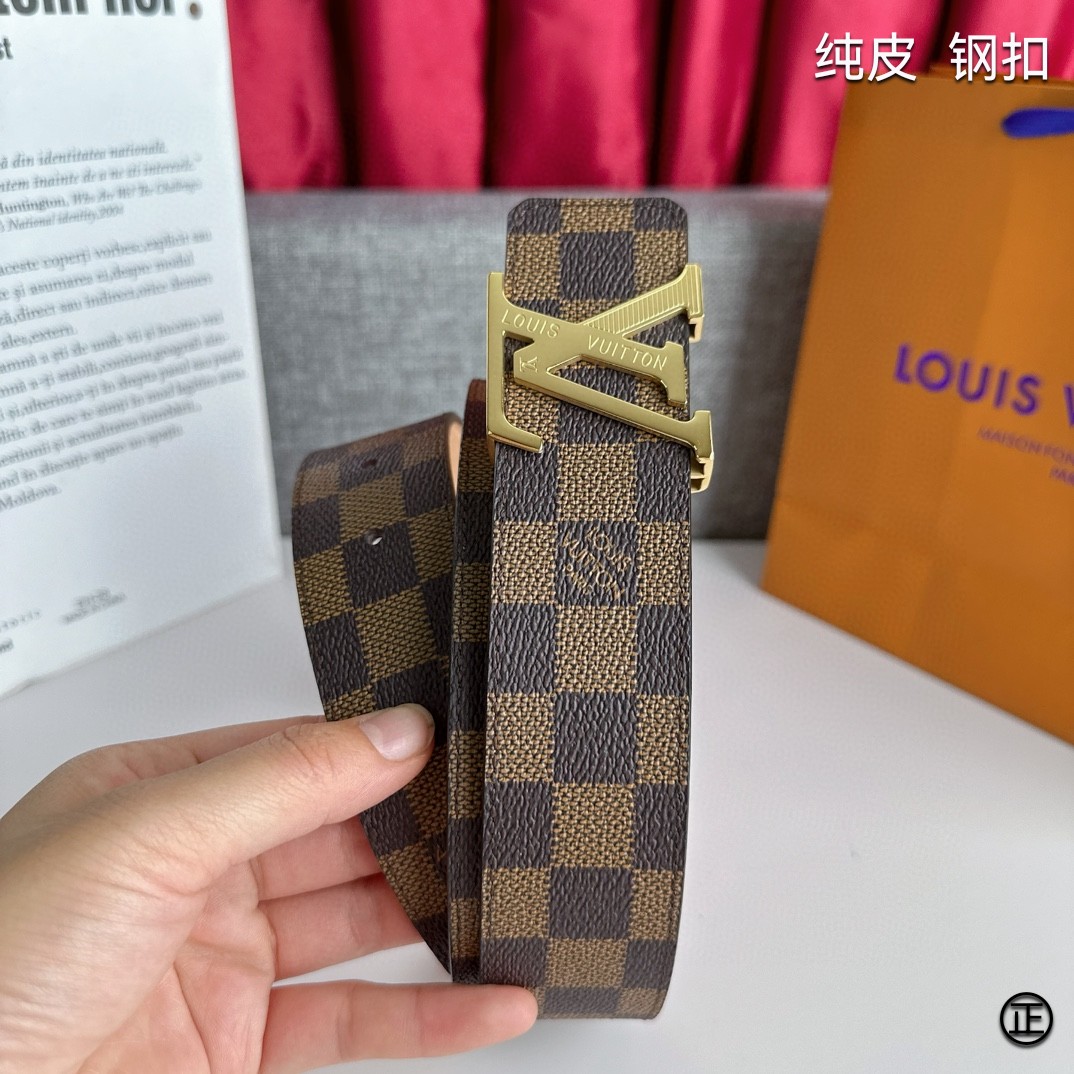 LOUISVUITTON[正]原单品质经典印花搭配原单精品扣精工制作细节看图实物拍摄高端奢华宽度4.0c