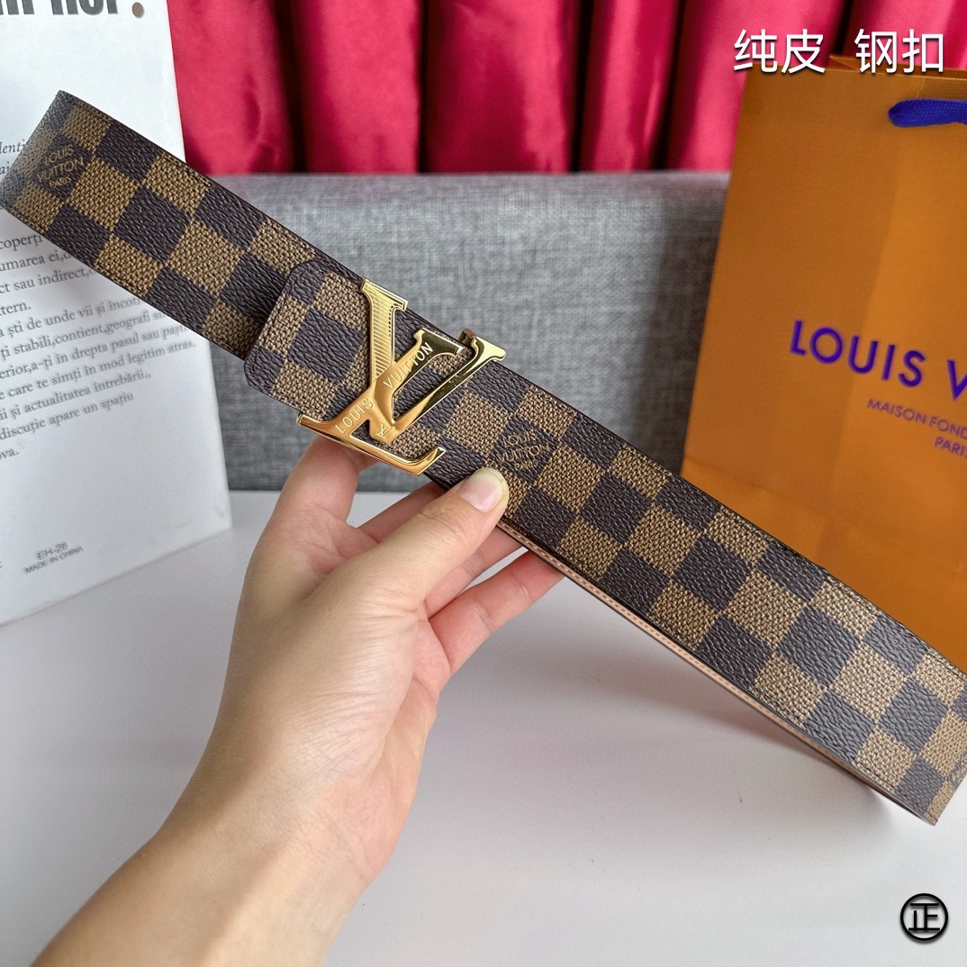 LOUISVUITTON[正]原单品质经典印花搭配原单精品扣精工制作细节看图实物拍摄高端奢华宽度4.0c