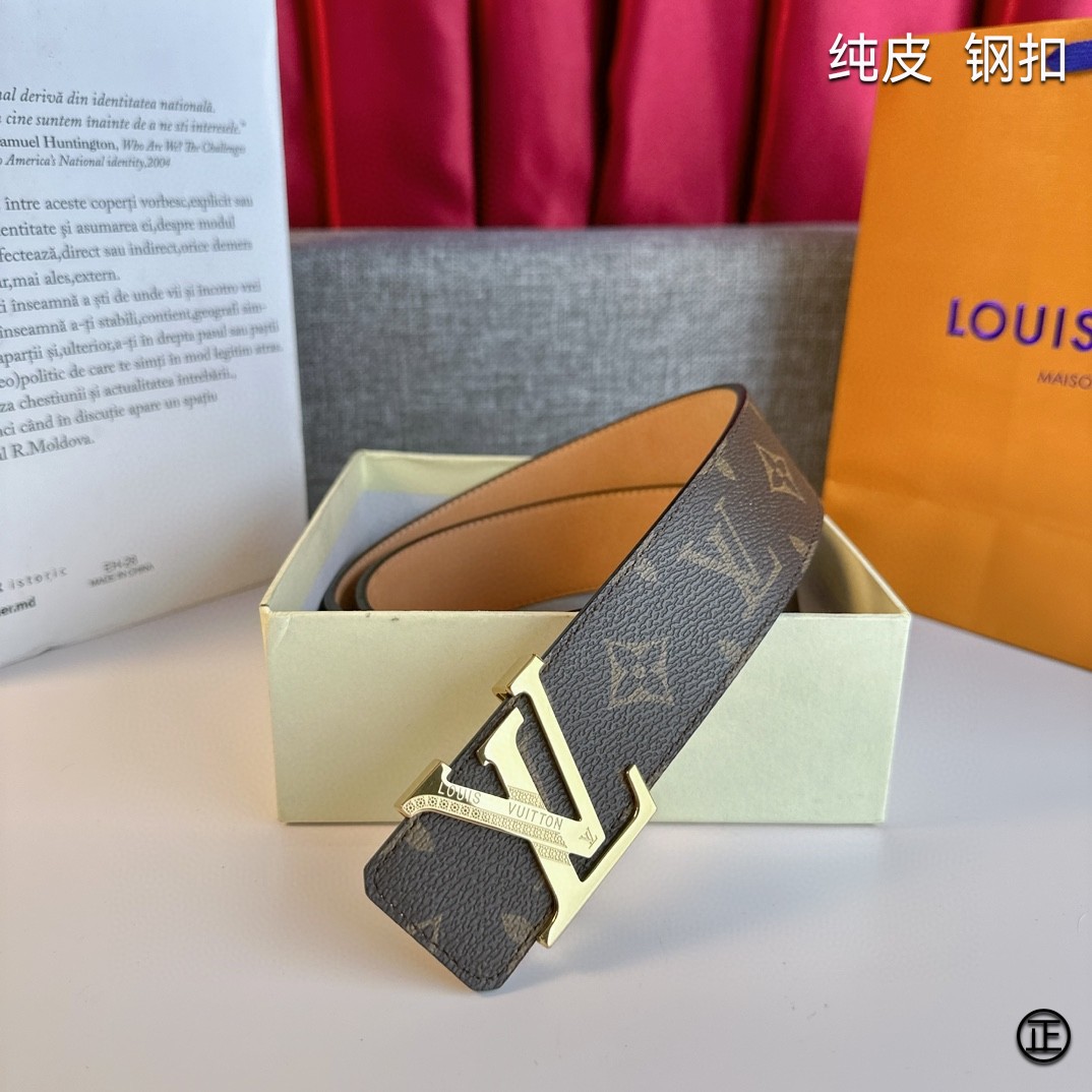 LOUISVUITTON[正]原单品质经典印花搭配原单精品扣精工制作细节看图实物拍摄高端奢华宽度4.0c