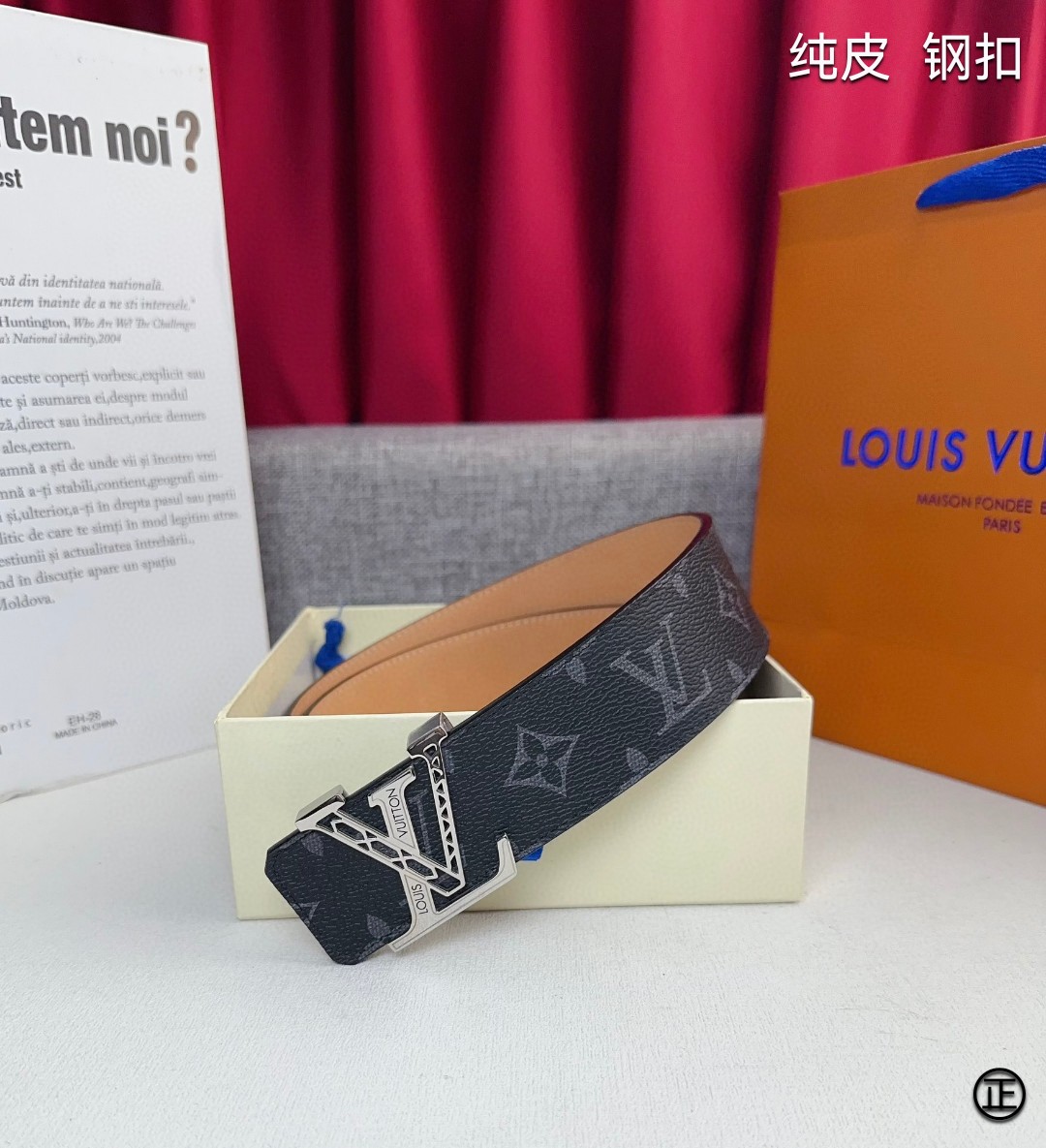 LOUISVUITTON[正]原单品质经典印花搭配原单精品扣精工制作细节看图实物拍摄高端奢华宽度4.0c