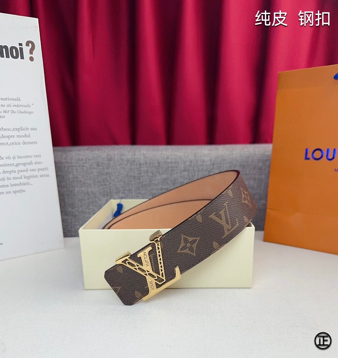 LOUISVUITTON[正]原单品质经典印花搭配原单精品扣精工制作细节看图实物拍摄高端奢华宽度4.0c