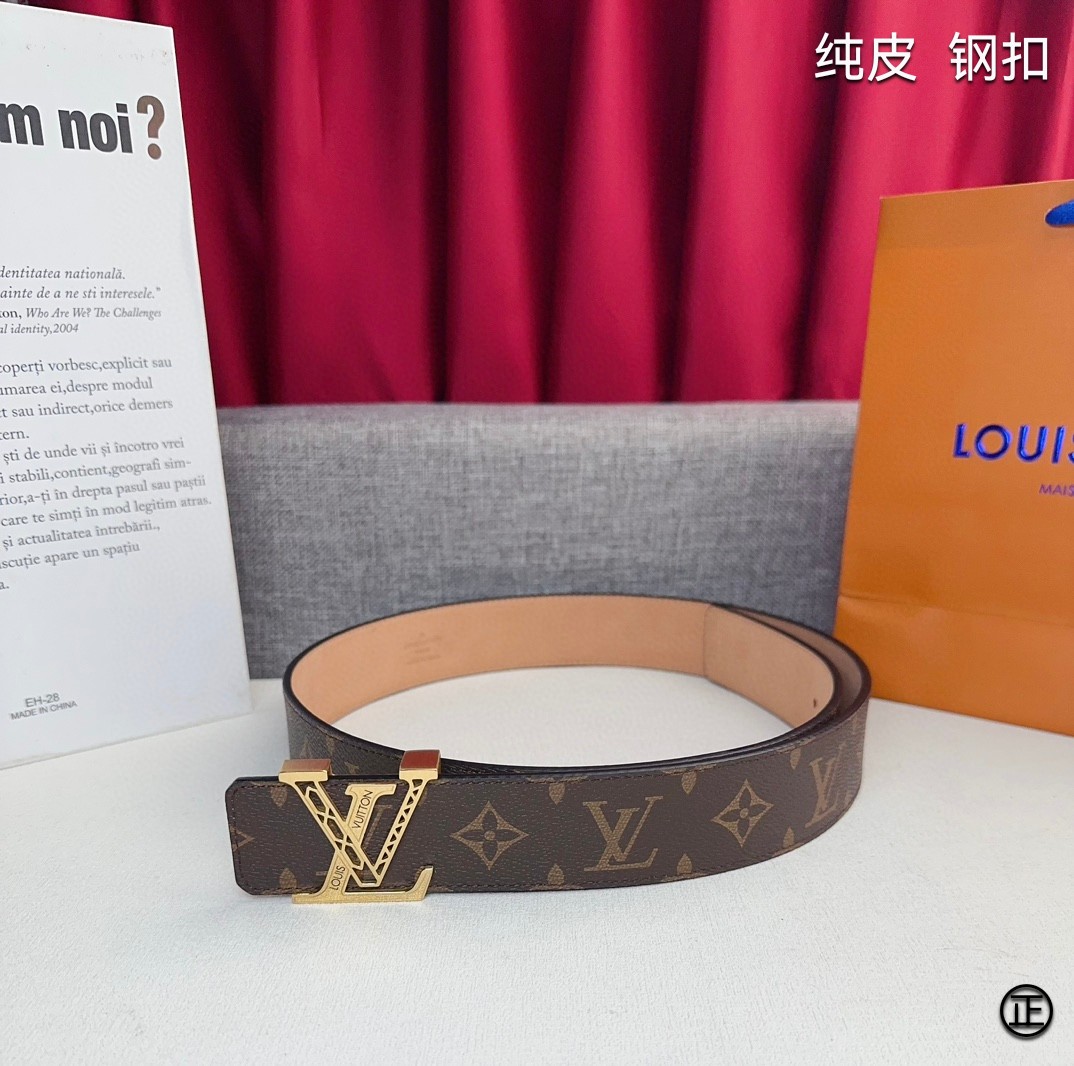 LOUISVUITTON[正]原单品质经典印花搭配原单精品扣精工制作细节看图实物拍摄高端奢华宽度4.0c