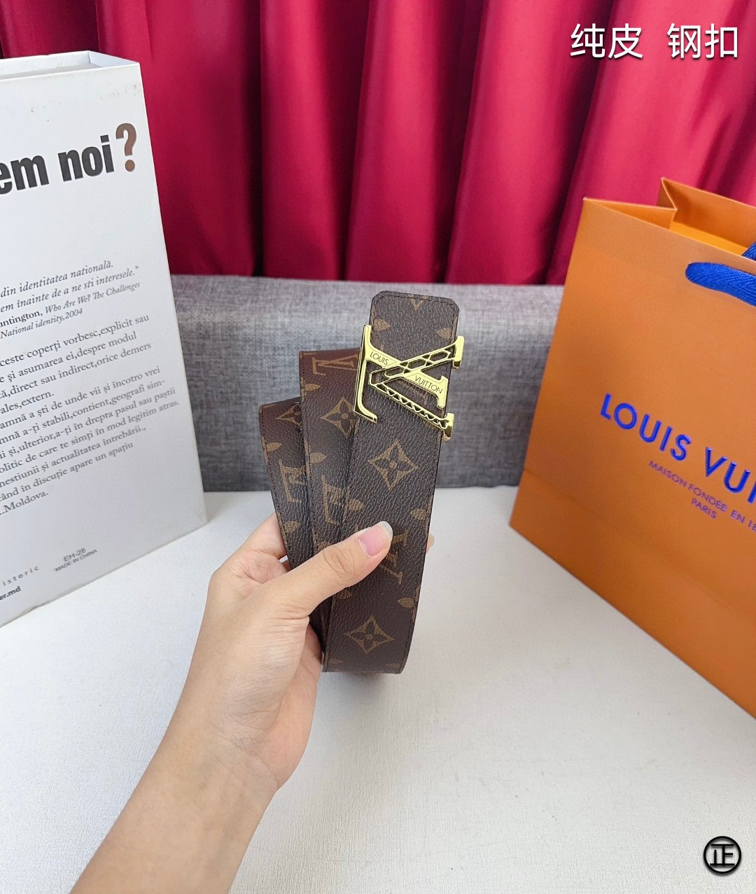 LOUISVUITTON[正]原单品质经典印花搭配原单精品扣精工制作细节看图实物拍摄高端奢华宽度4.0c