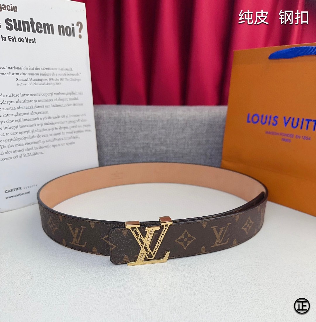 LOUISVUITTON[正]原单品质经典印花搭配原单精品扣精工制作细节看图实物拍摄高端奢华宽度4.0c