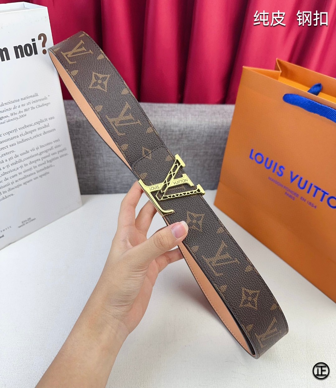 LOUISVUITTON[正]原单品质经典印花搭配原单精品扣精工制作细节看图实物拍摄高端奢华宽度4.0c