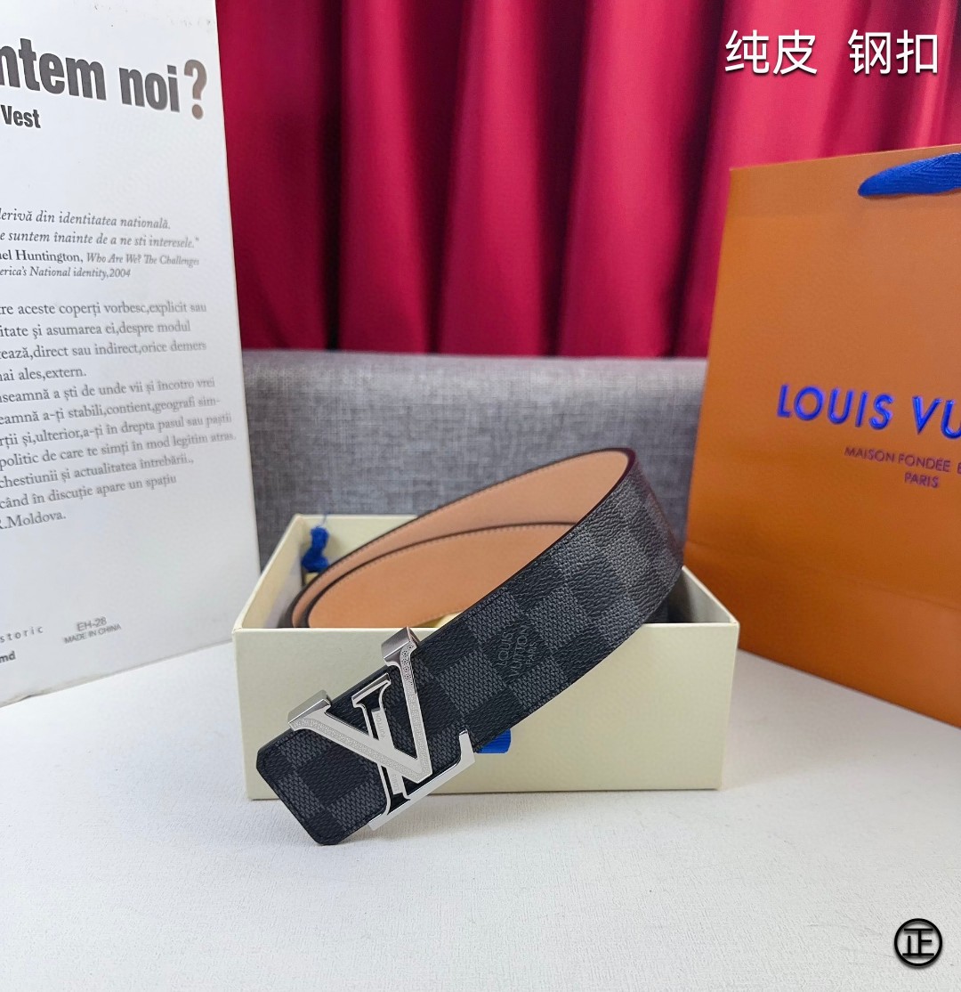 LOUISVUITTON[正]原单品质经典印花搭配原单精品扣精工制作细节看图实物拍摄高端奢华宽度4.0c