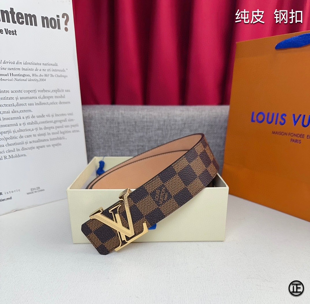 LOUISVUITTON[正]原单品质经典印花搭配原单精品扣精工制作细节看图实物拍摄高端奢华宽度4.0c