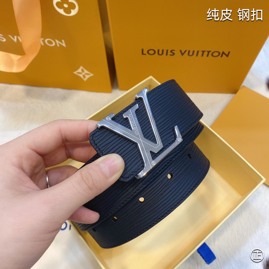 LouisVuitton代购定制腰带意大利原厂皮料五金皮料手工零距离懂货高端客户来宽4.0cm！高品质！