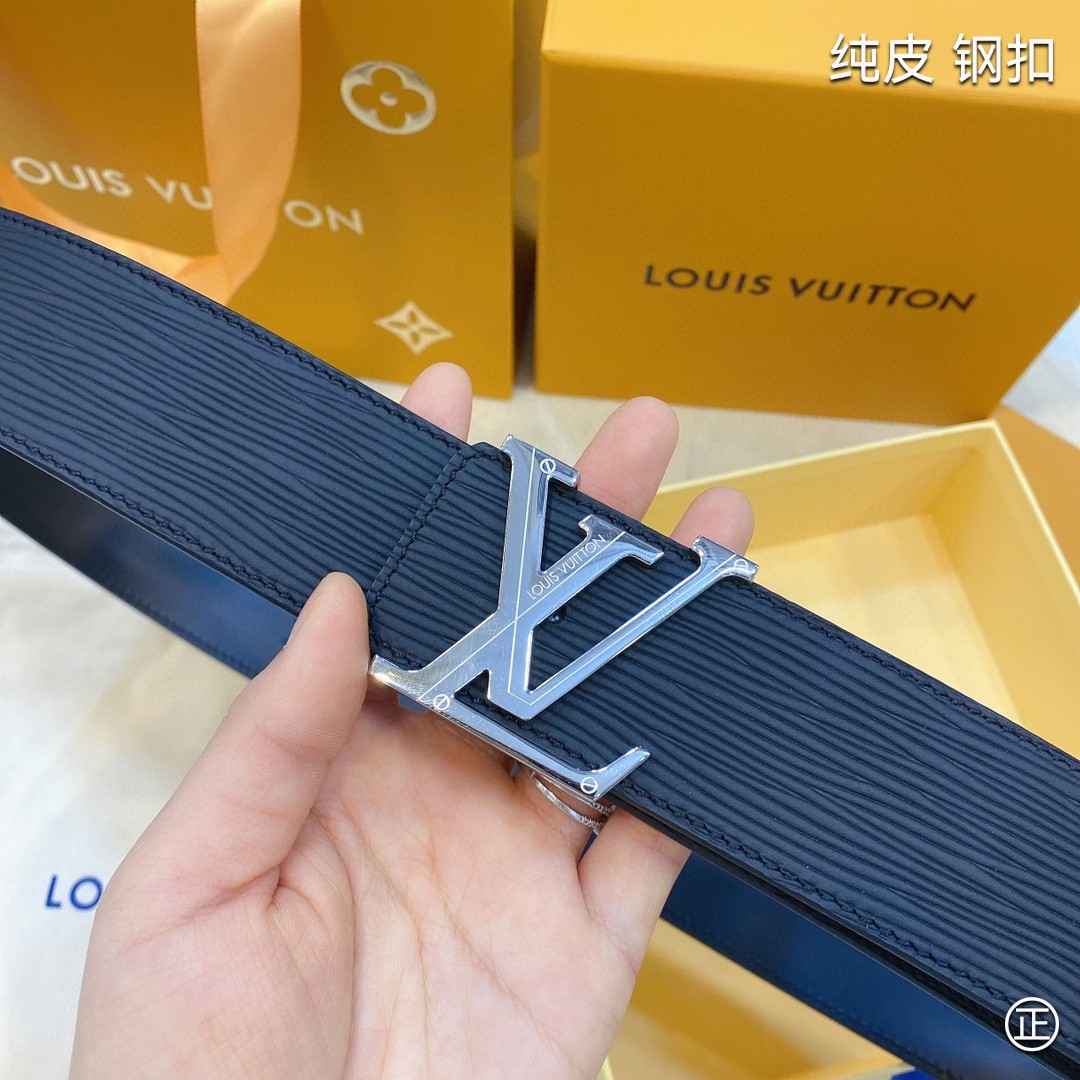 LouisVuitton代购定制腰带意大利原厂皮料五金皮料手工零距离懂货高端客户来宽4.0cm！高品质！