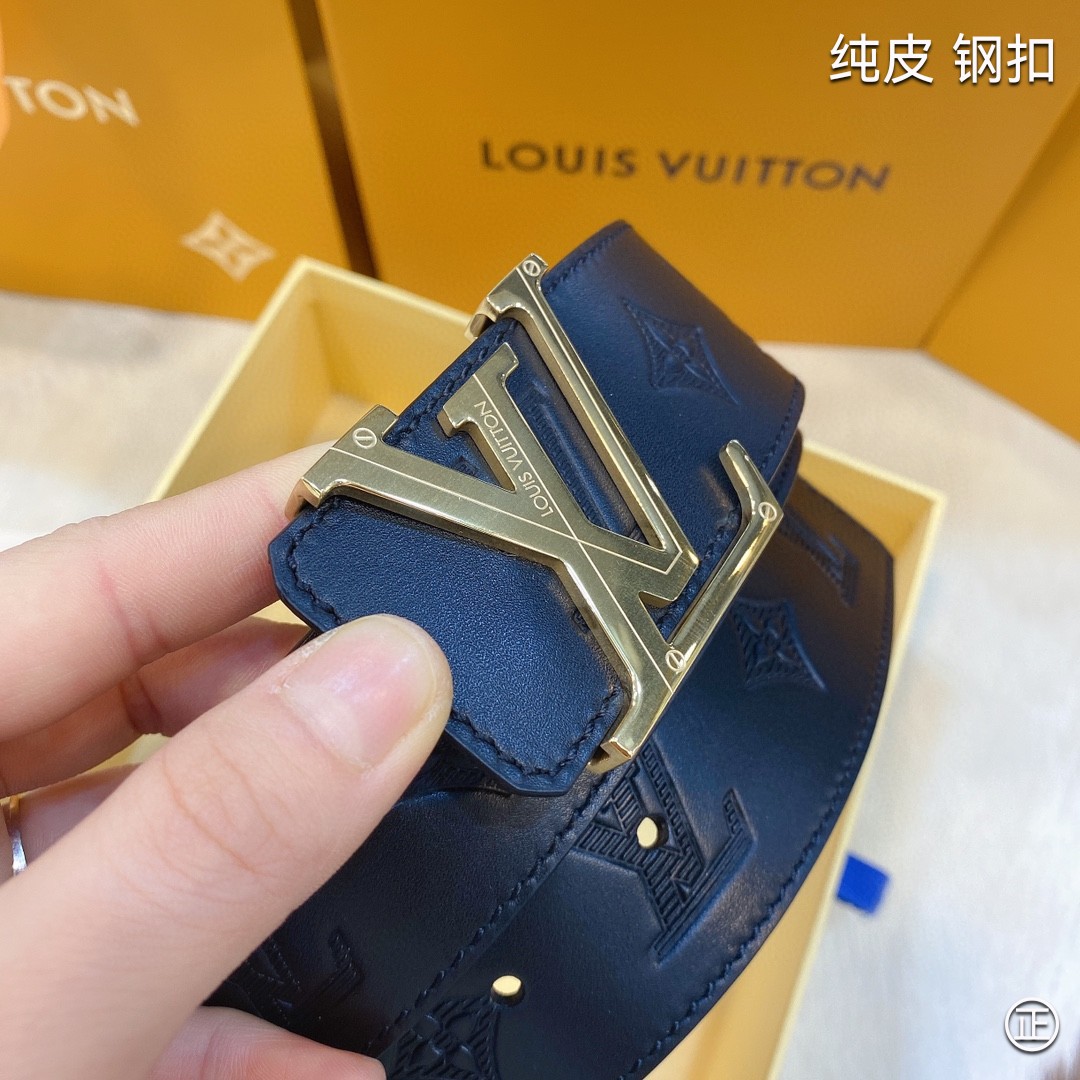 LouisVuitton代购定制腰带意大利原厂皮料五金皮料手工零距离懂货高端客户来宽4.0cm！高品质！