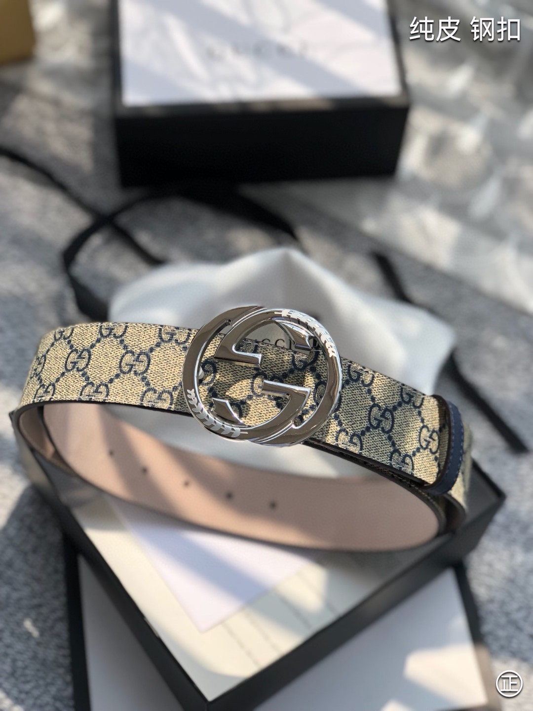 Gucci经典款进口原厂压花面搭配原版皮底精品钢扣宽4.0Cm经典永不过时款潮流大方时尚百搭