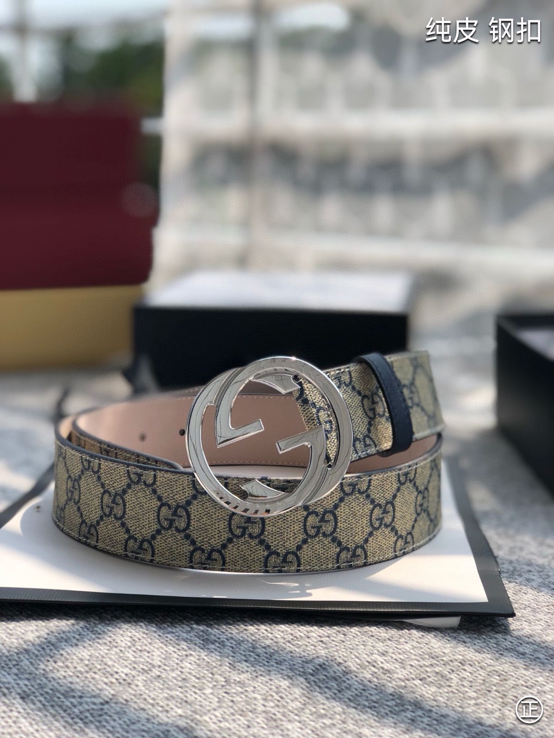 Gucci经典款进口原厂压花面搭配原版皮底精品钢扣宽4.0Cm经典永不过时款潮流大方时尚百搭