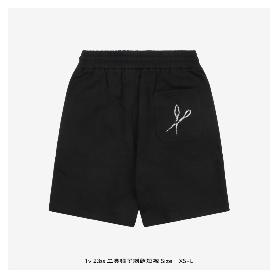 1v 23ss 工具锤子刺绣短裤