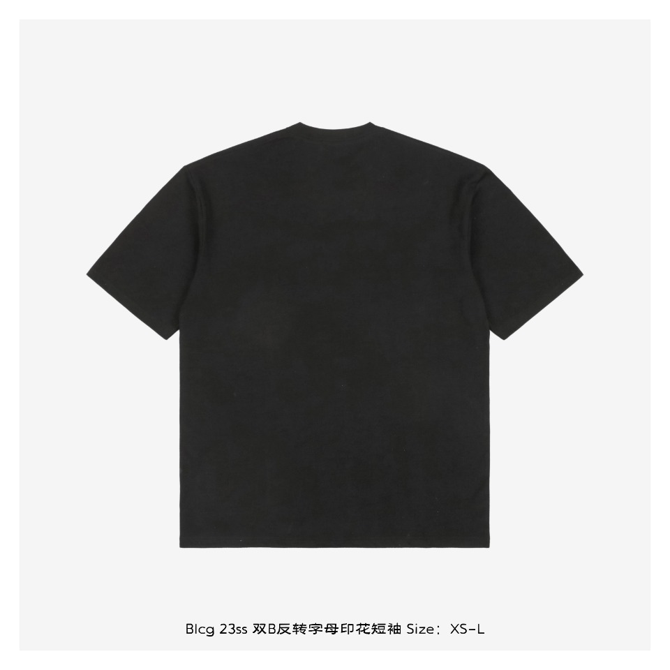 Balenciaga/巴黎世家 23ss 双B反转字母印花短袖