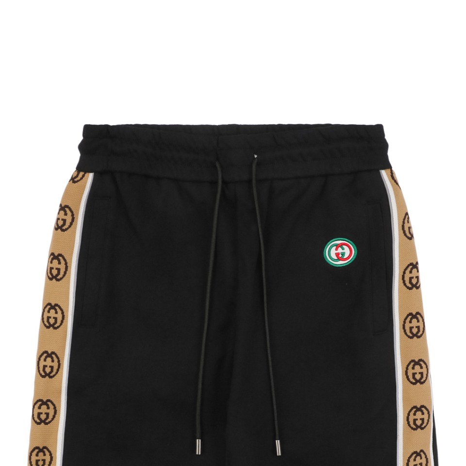 Gucci/古驰 24ss 红绿双G小标刺绣织带短裤