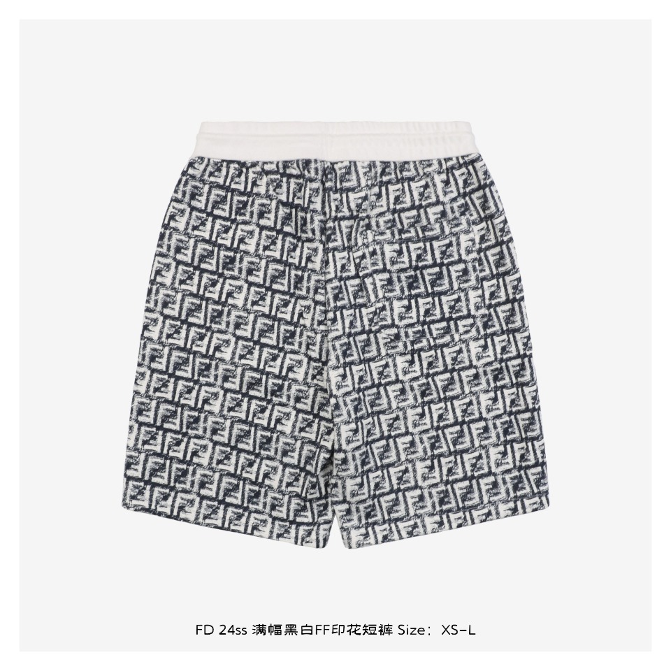 Fendi/芬迪 24ss 满幅黑白FF印花短裤-Chinese UA Cheap High Quatity Brand Clothes Bags handbags Sneakers wholesale wholesaler seller from China Factory suppliers Fashion Clothing Shoes best Quality Beautiful Price Fendi/芬迪 24ss 满幅黑白FF印花短裤