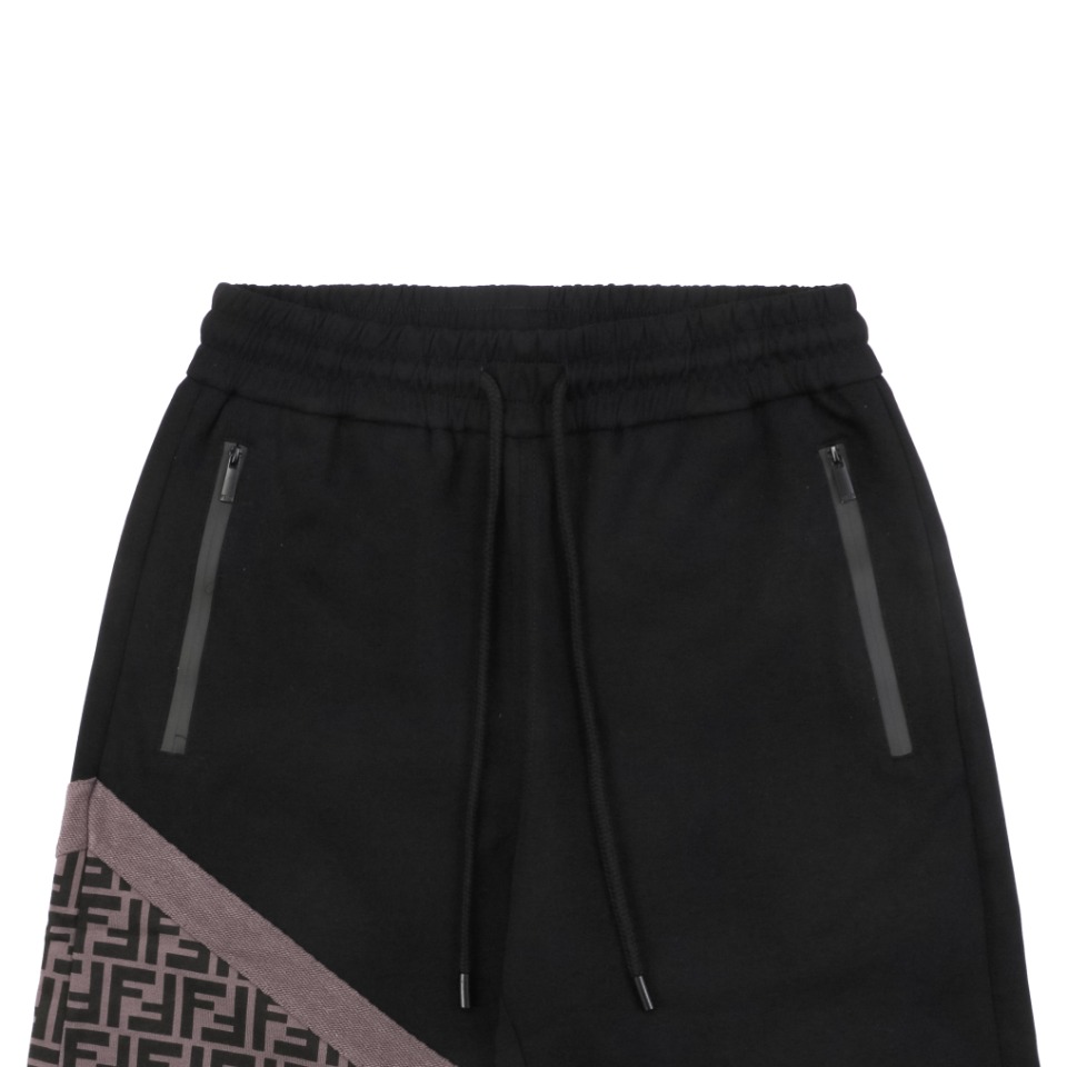 Fendi/芬迪 24ss 咖色FF拼色拼接短裤