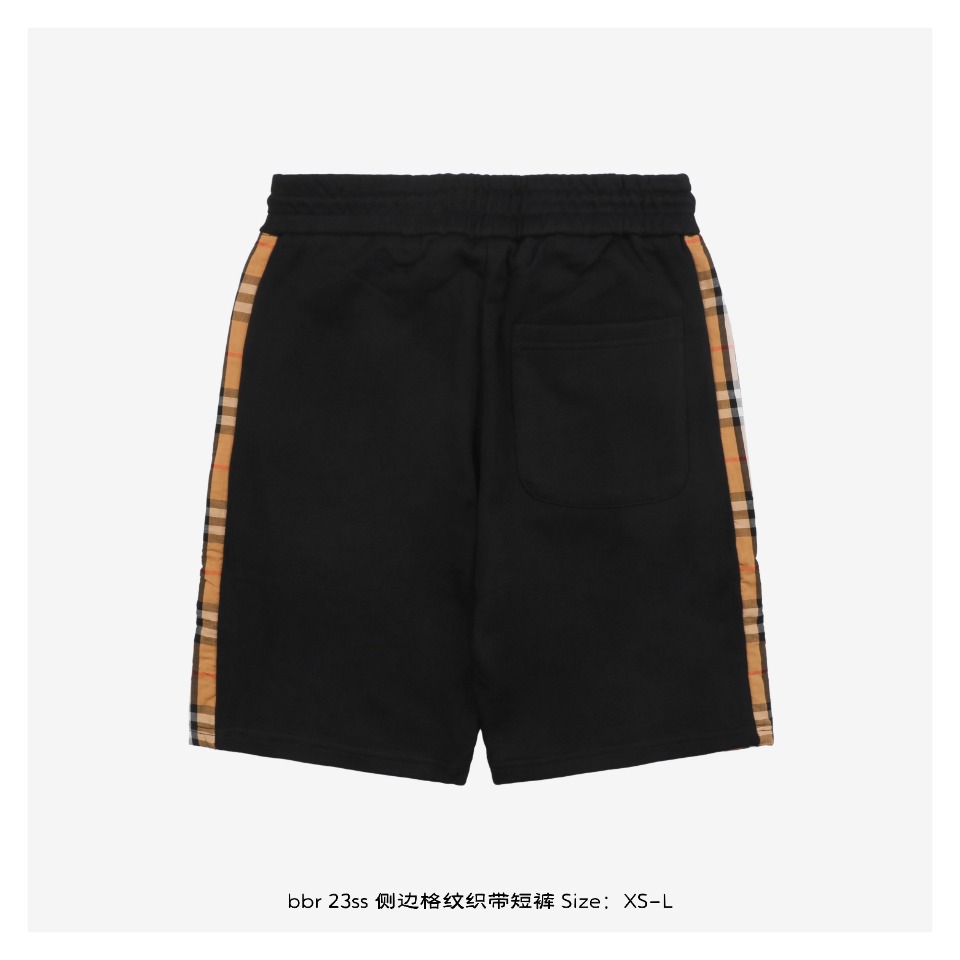Burberry/博柏利23ss侧边格纹织带短裤