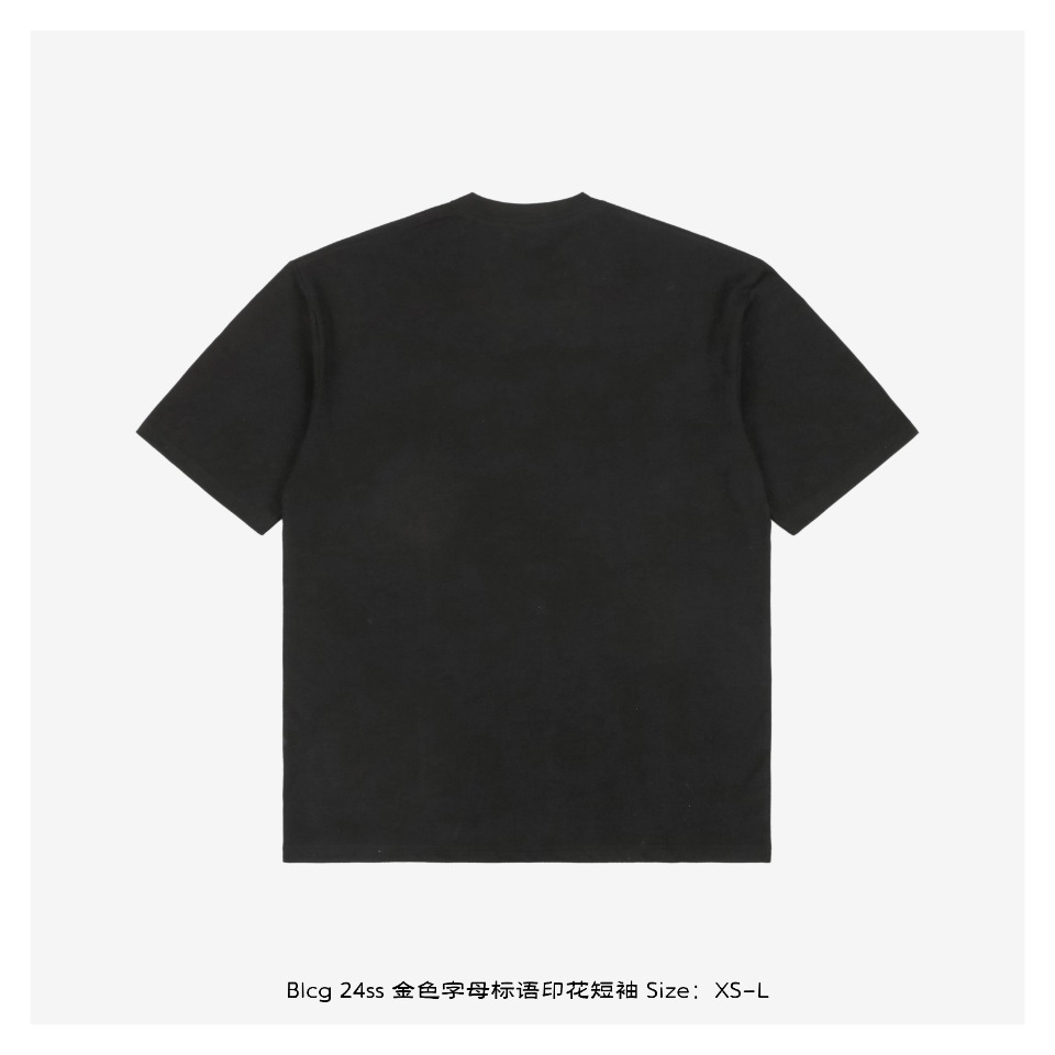 Balenciaga/巴黎世家 24ss 金色字母标语印花短袖