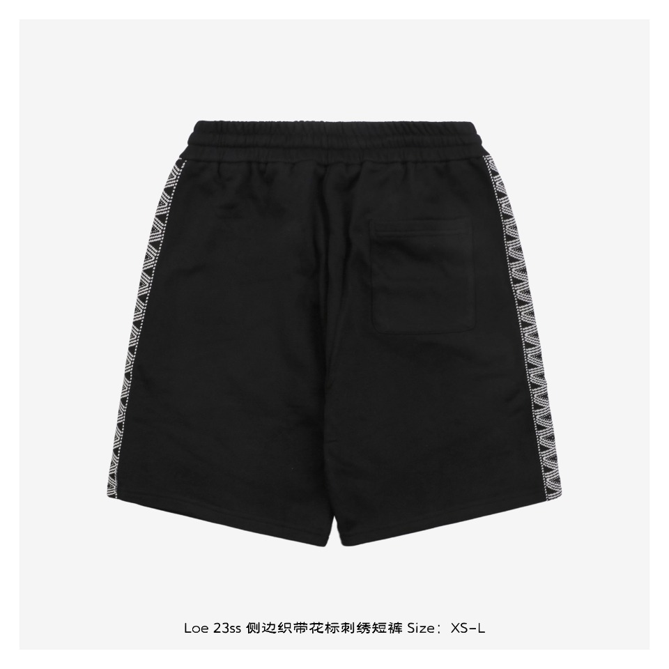 Loewe/罗意威 23ss 侧边织带花标刺绣短裤