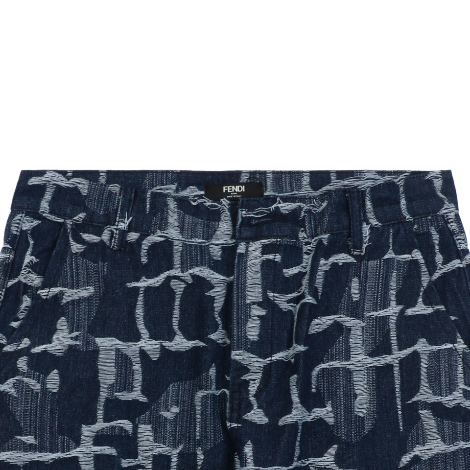 Fendi/芬迪 24ss FF提花扎染牛仔短裤