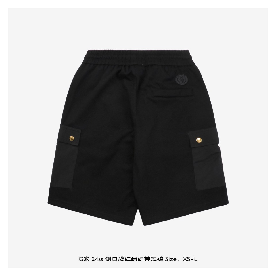 Gucci/古驰 24ss 侧口袋红绿织带短裤