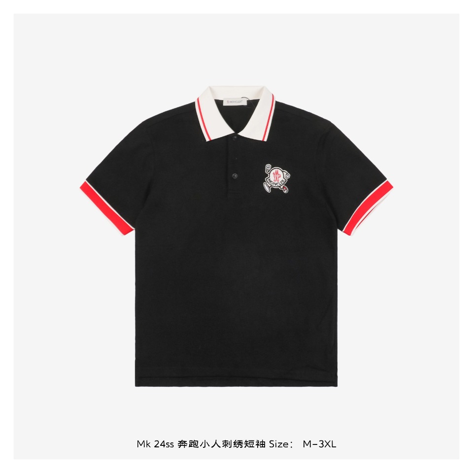 Moncler/蒙口 24ss 奔跑小人刺绣短袖