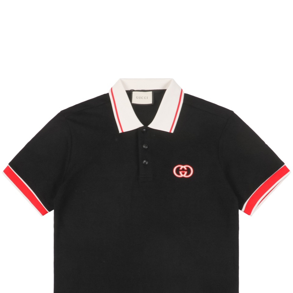 Gucci/古驰 24ss 红绿双G刺绣polo杉短袖