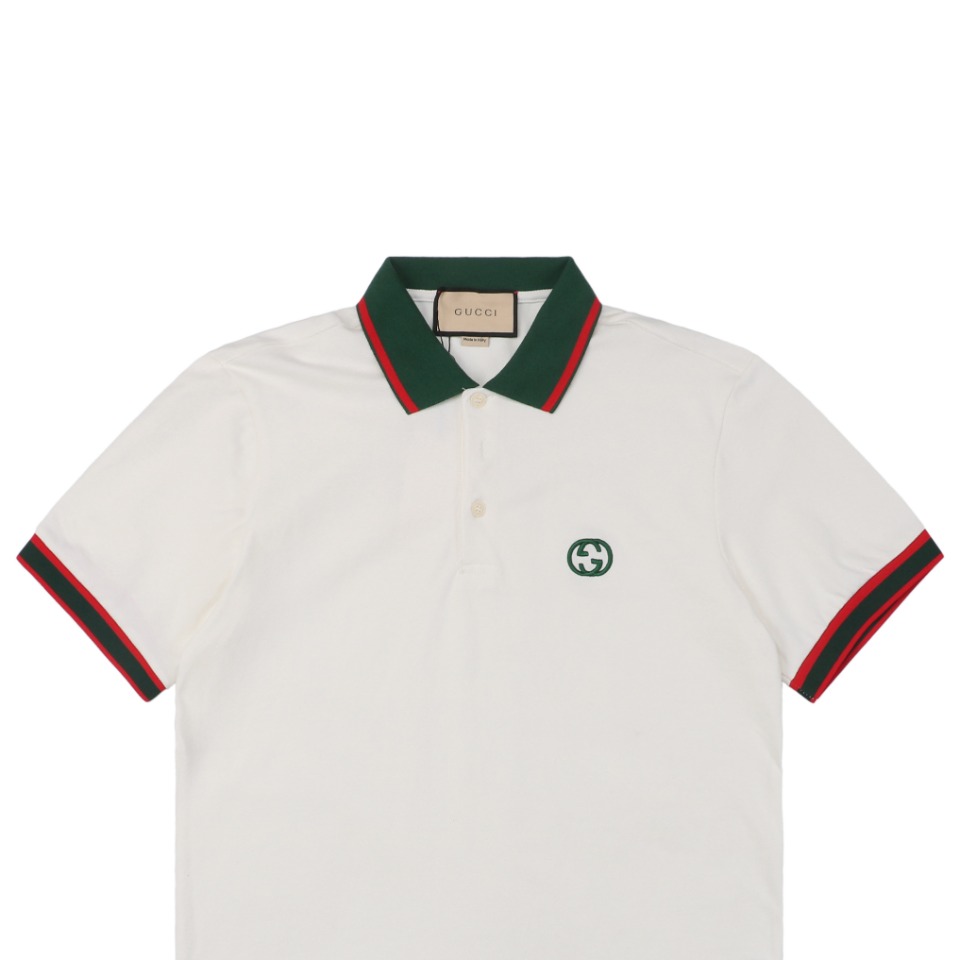 Gucci/古驰 24ss 绿色双G刺绣polo杉短袖