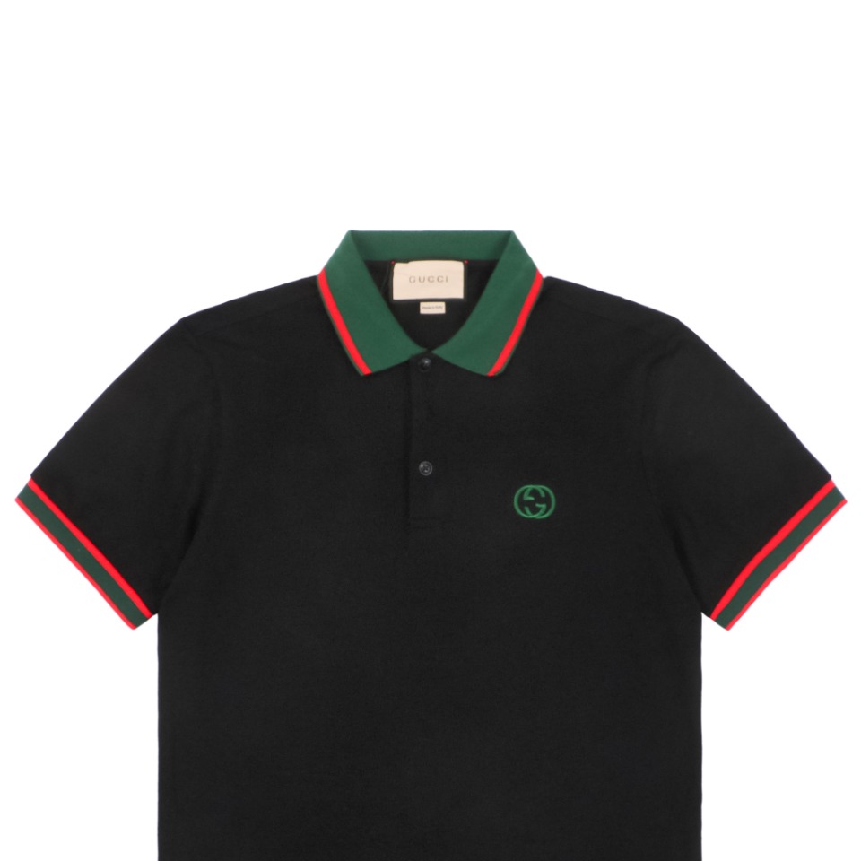 Gucci/古驰 24ss 绿色双G刺绣polo杉短袖