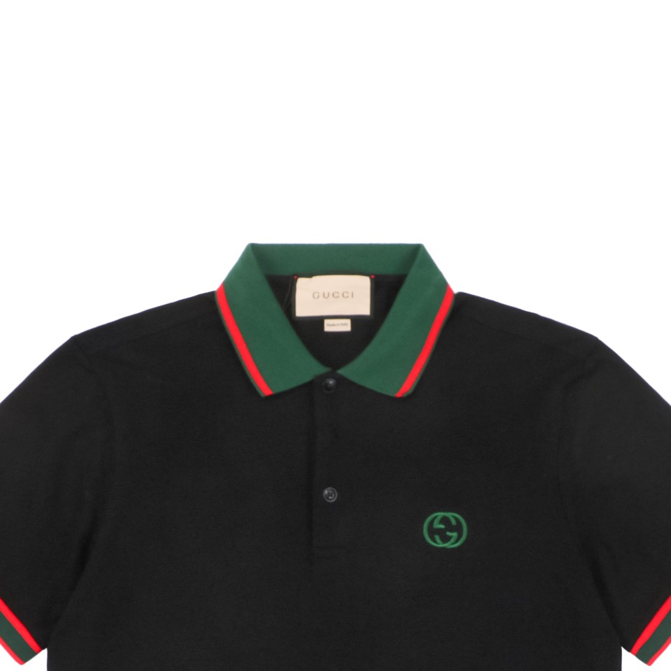 Gucci/古驰 24ss 绿色双G刺绣polo杉短袖