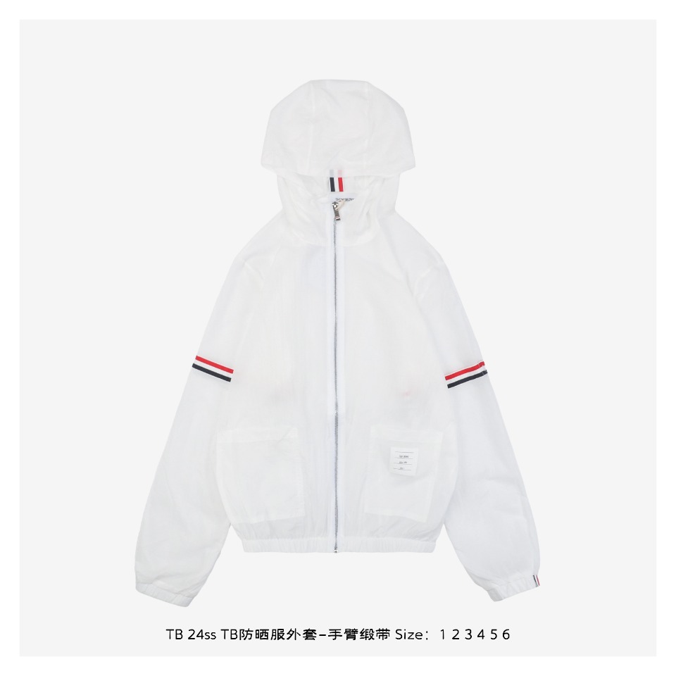 ThomBrowne 24ssTB sunscreen coat arm ribbon Made of lightweight nylon fabric L