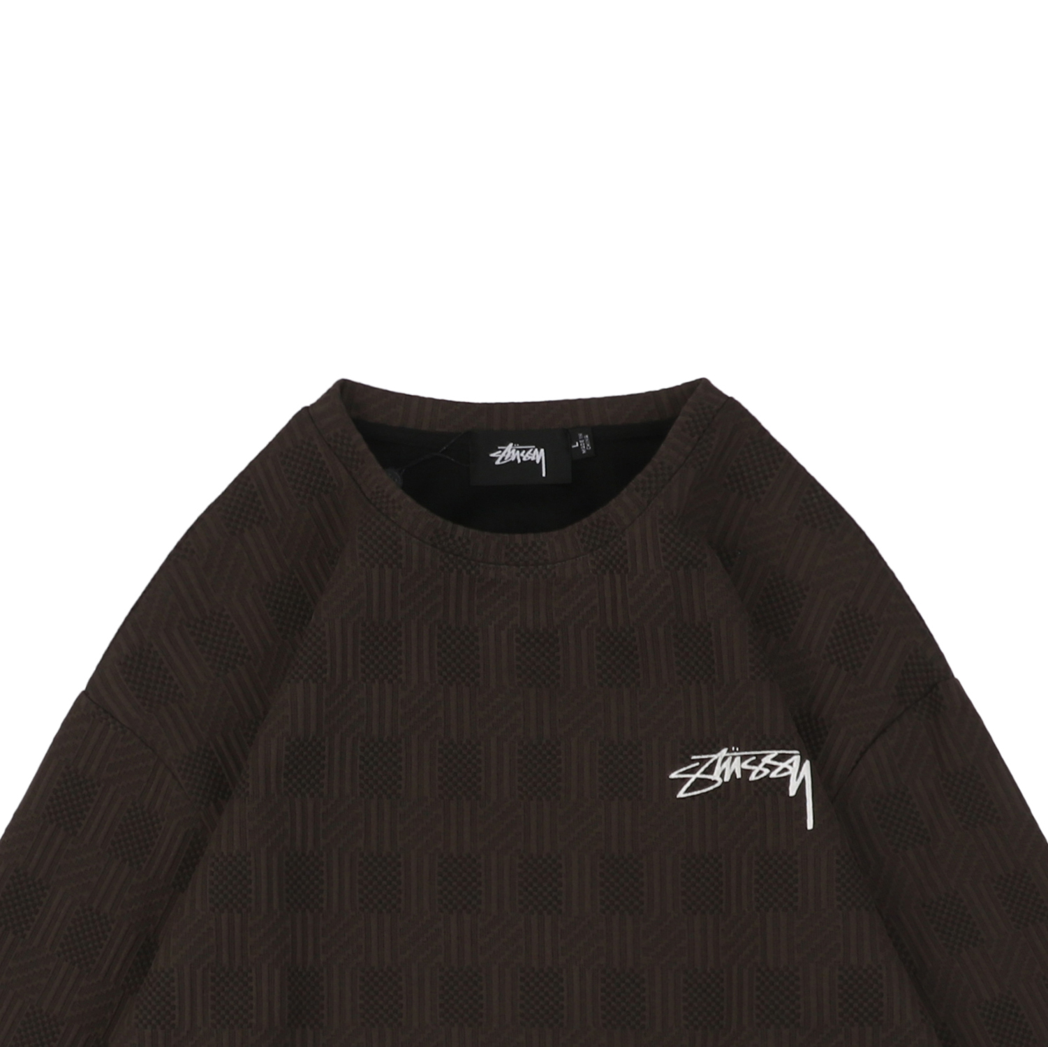 Stussy/斯图西 24Fw 暗纹涂鸦字母印花圆领卫衣