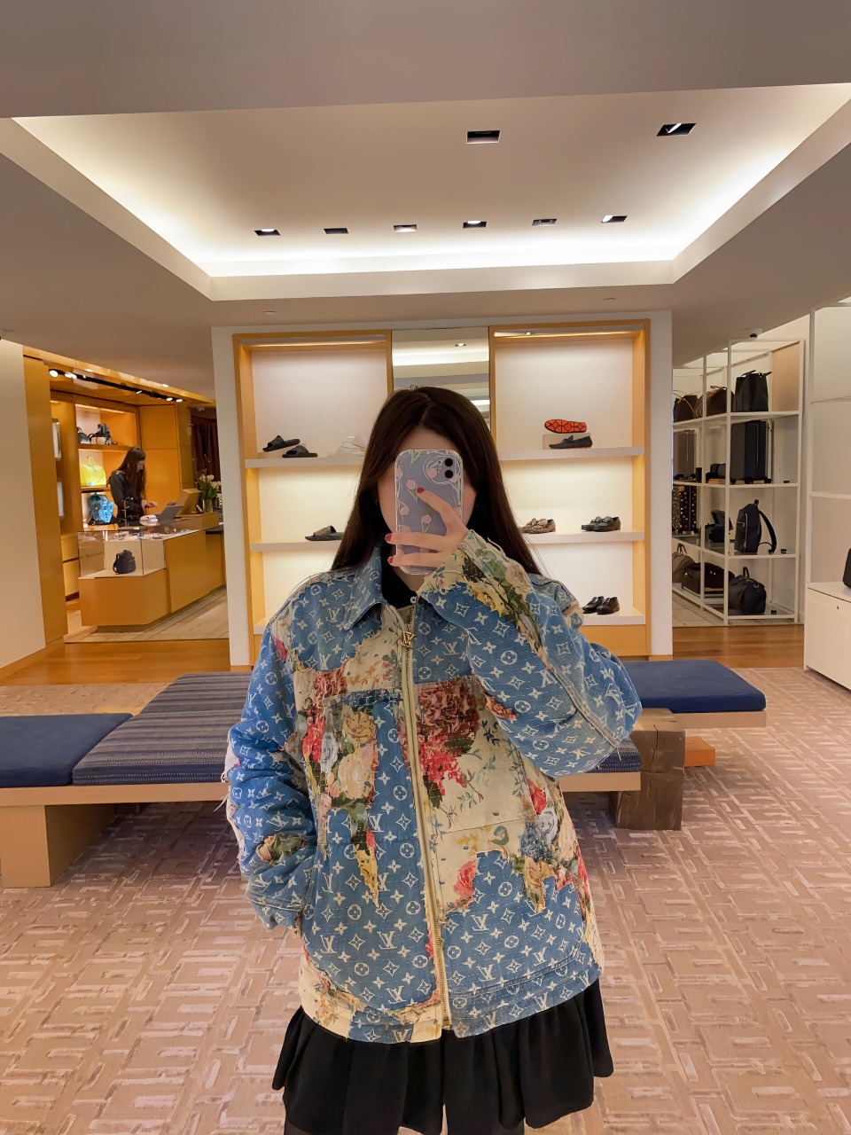 Upper body collection picture 1v 24Fw vintage rose flower denim jacket