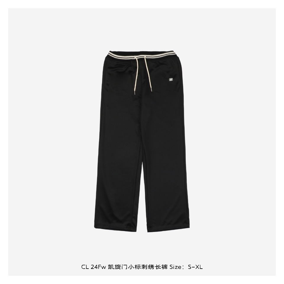 C lineCeline 24Fw Arc de Triomphe logo embroidered pants Customized double-sid