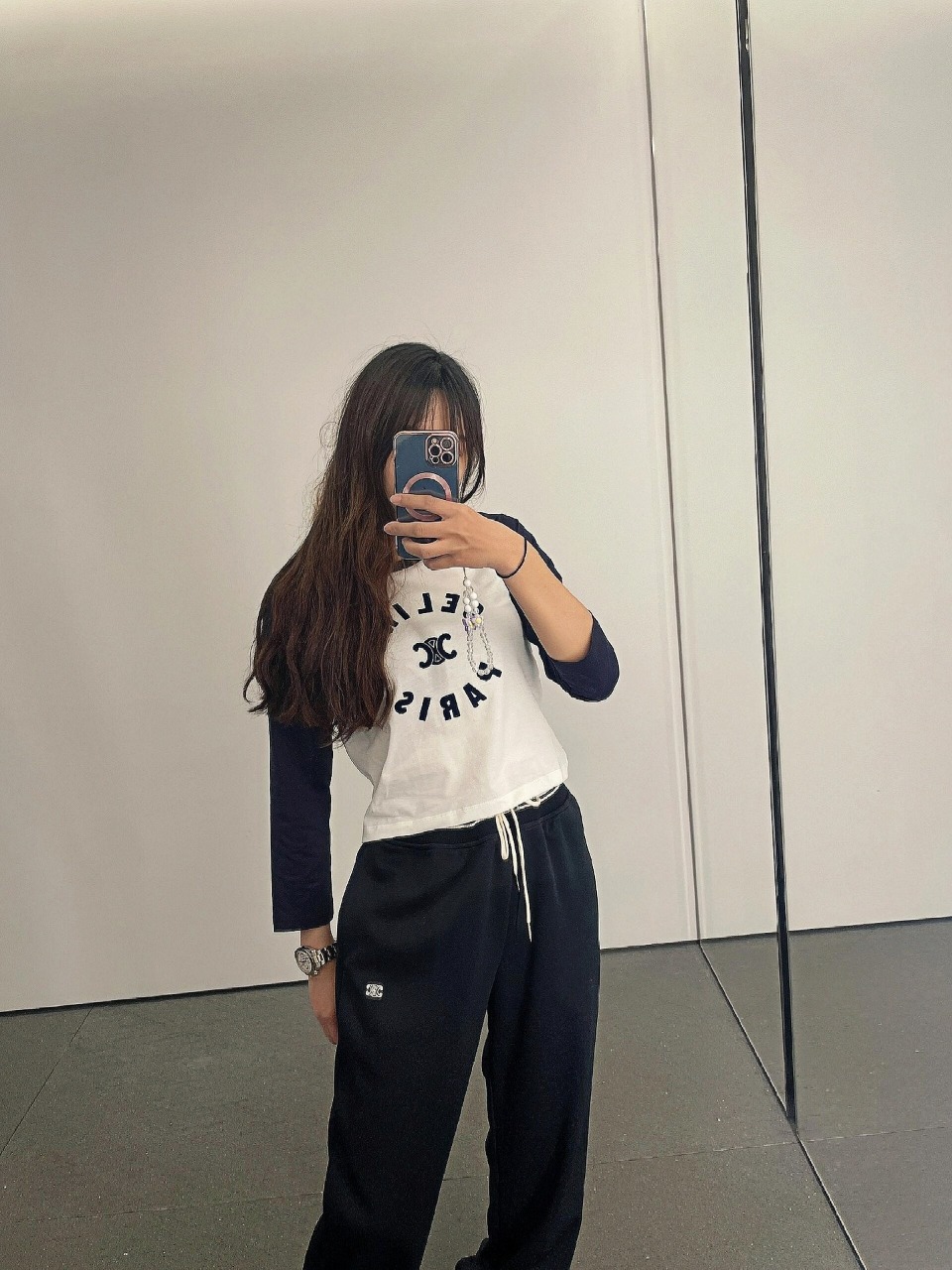 C lineCeline 24Fw Arc de Triomphe logo embroidered pants