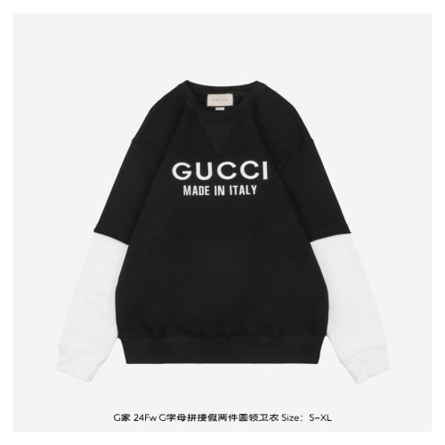 Gucci Two-Tone Logo Sweatshirt, Made in Italy, Round Neck, Long Sleeves 1 Gucci Two-Tone Logo Sweatshirt, Made in Italy, Round Neck, Long Sleeves