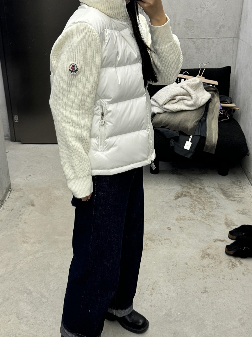 Upper body collection picture Moncler24Fw Five Grid Splicing Grid Down Jacket