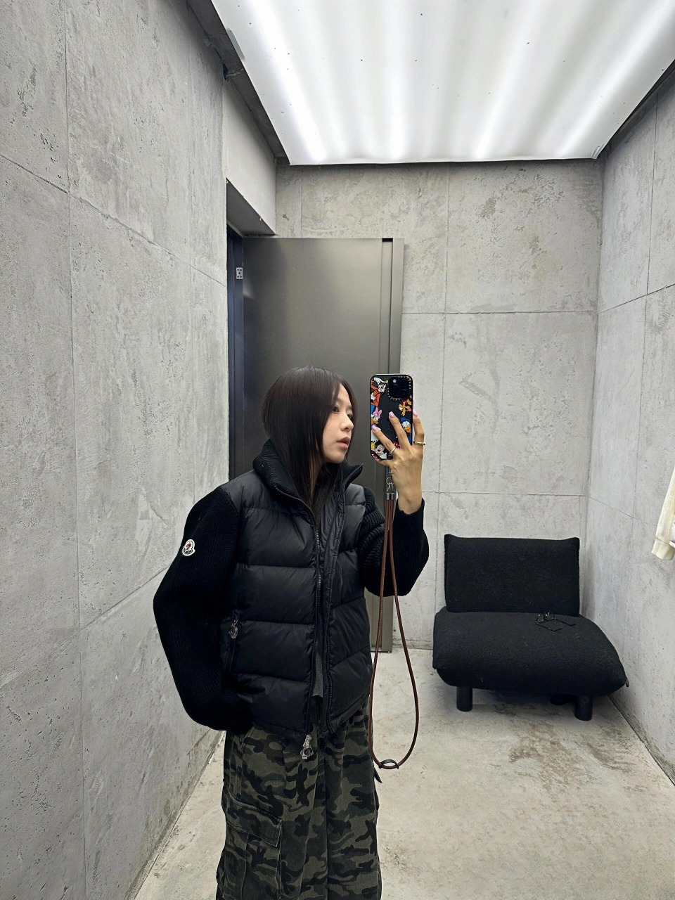 Upper body collection picture Moncler24Fw Five Grid Splicing Grid Down Jacket