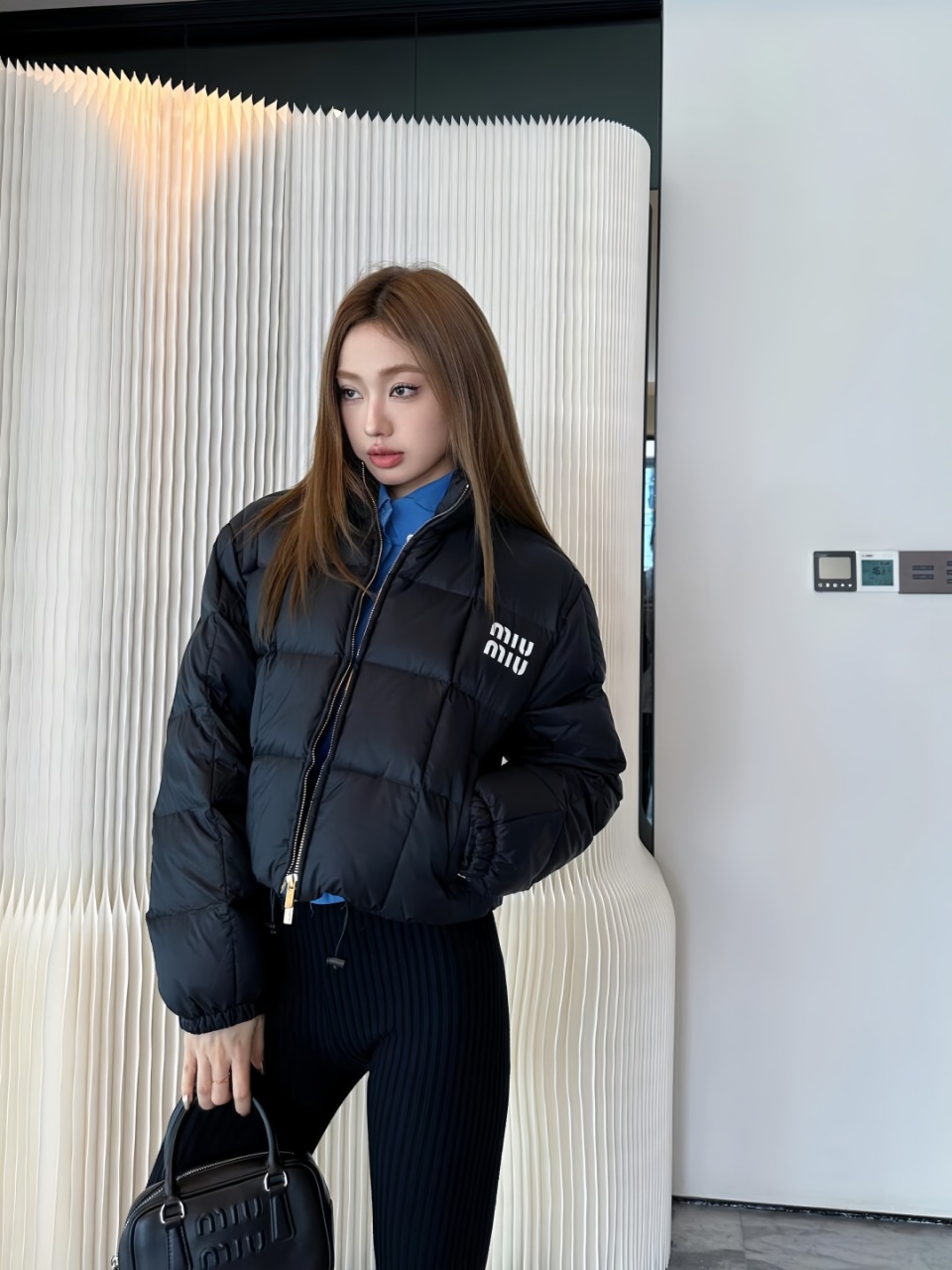 Upper body collection picture Miu Miu 24Fw Miu Small Label Checkered Bread Shor