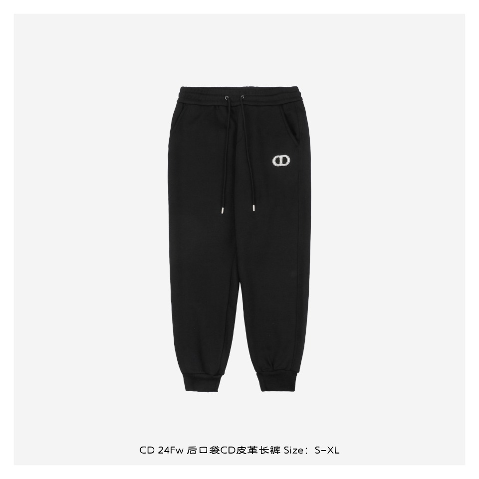 Dior/迪奥 24Fw 后口袋CD皮革长裤