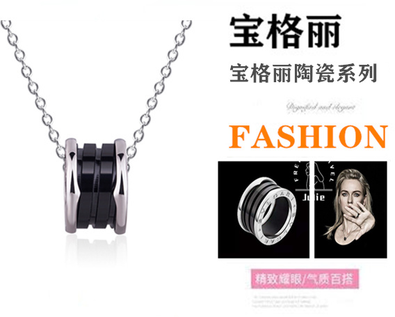 💕宝格丽💕(BVLGARI)SAVE THE CHILDRENS慈善款男女同款 小红人黑色陶瓷项链